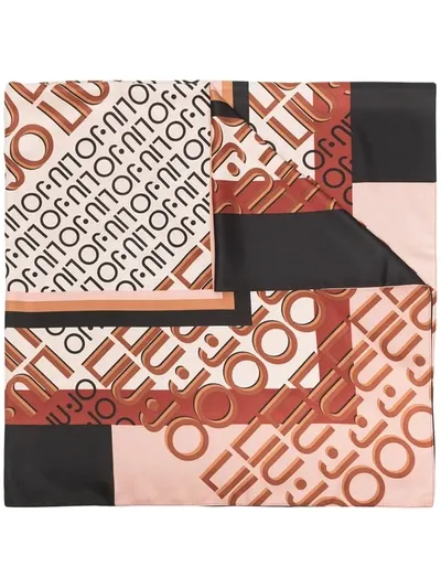 Liu •jo Logo-print Scarf In Neutrals