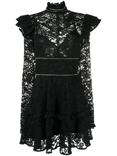 Philipp Plein Lace Short Dress In Black