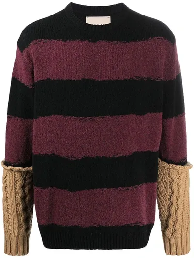 Corelate Contrast-cuff Striped Jumper In Pink