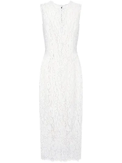 Dolce & Gabbana Sleeveless Cordonetto-lace Midi Dress In White