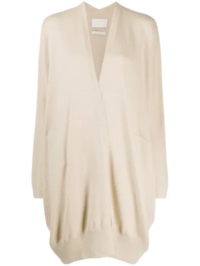 Lauren Manoogian V-neck Drape Detail Cardigan In Neutrals