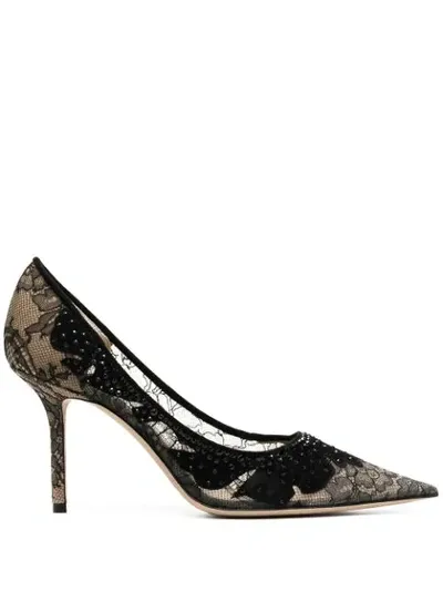 Jimmy Choo Lace Pumps In Black