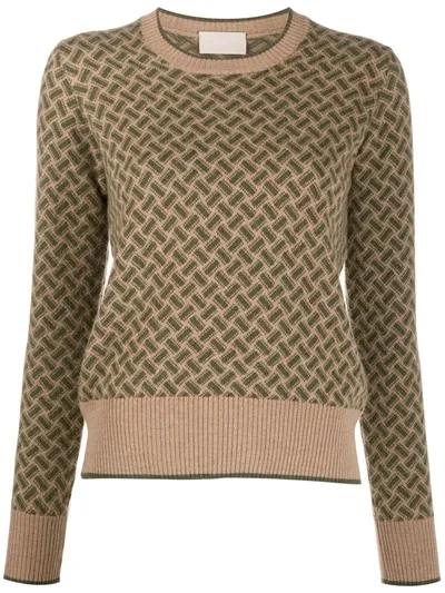 Drumohr Woven Pattern Cashmere Knit Jumper In Neutrals