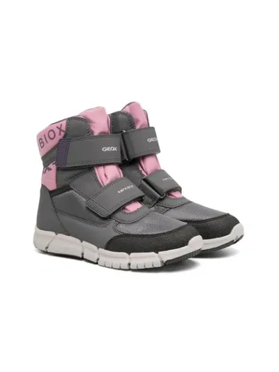 Geox Kids' Flexyper Abx Ankle Boots In Grey