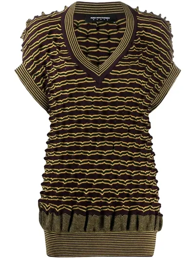 Kiko Kostadinov Striped Merino Wool Top In Yellow