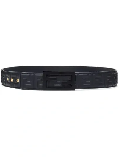 Fendi Ff Pattern Buckle Belt In Black