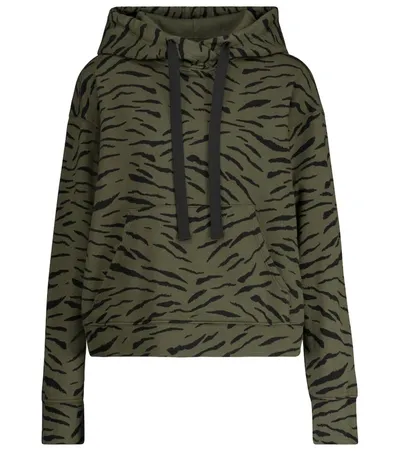 Velvet Roseanne Printed Cotton Hoodie In Green