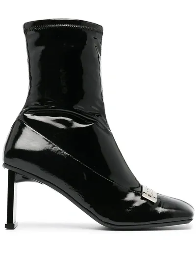 Misbhv Patent Leather Ankle Boots In Black