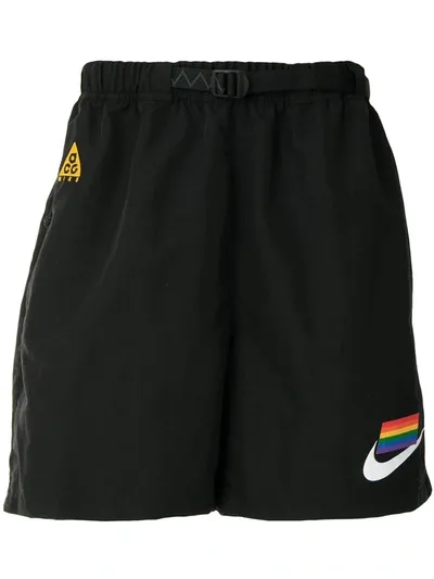 Nike Acg Rainbow Flag Running Shorts In Black