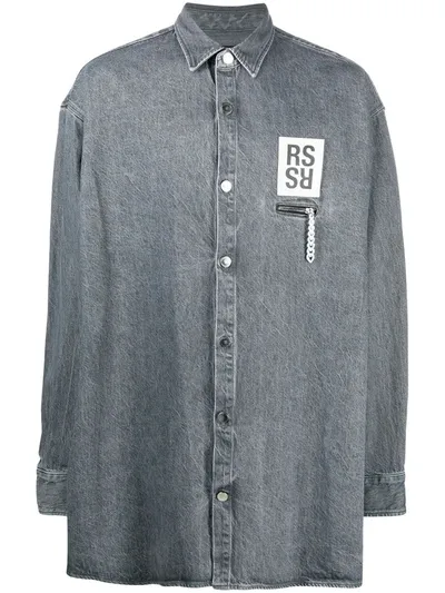 Raf Simons Solar Youth Denim Shirt In Grey