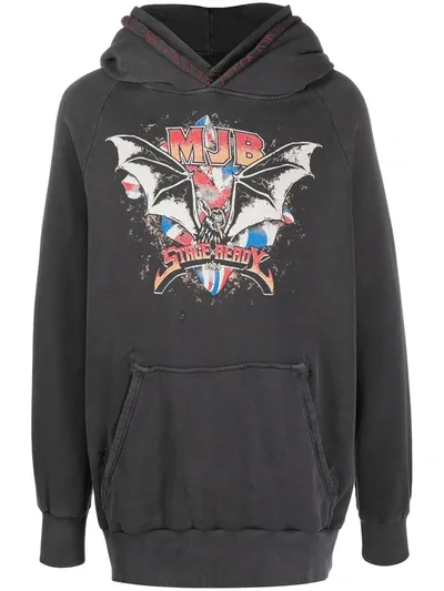 Mjb Marc Jacques Burton Graphic Print Hoodie In Black