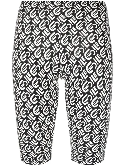 Etre Cecile Monogram Print Cycling Shorts In Black