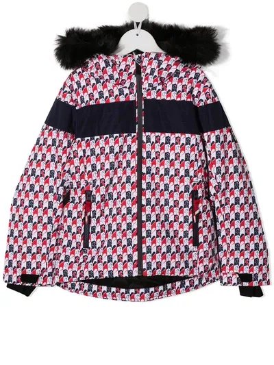 Rossignol Kids' Padded Printed Zip-up Jacket In Red