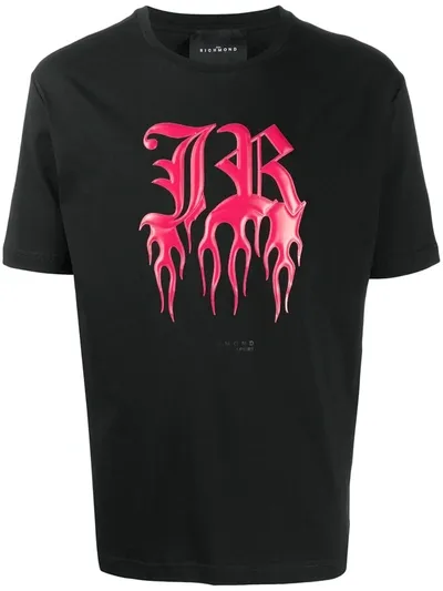 John Richmond Monogram Logo T-shirt In Black