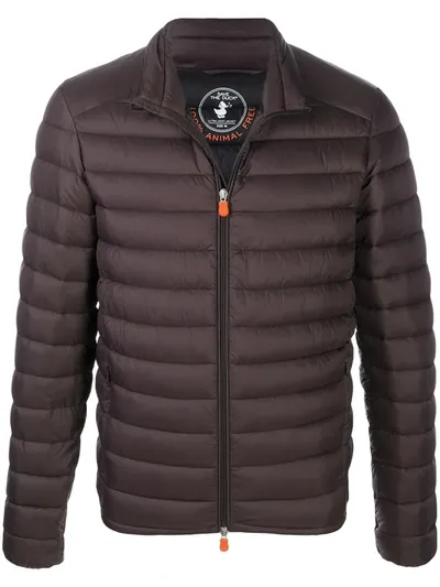 Save The Duck Giga High-neck Padded Jacket In Brown