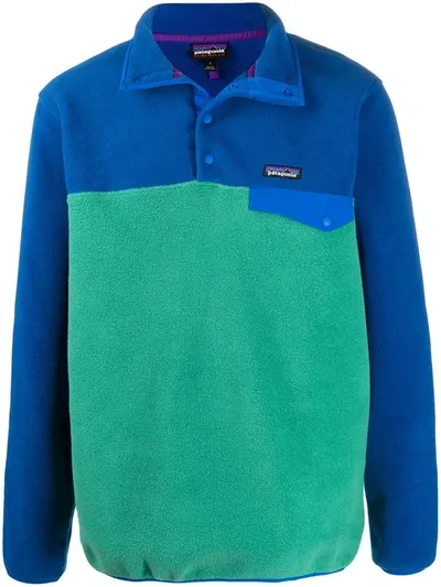 Patagonia Two-tone High-neck Jumper In Blue