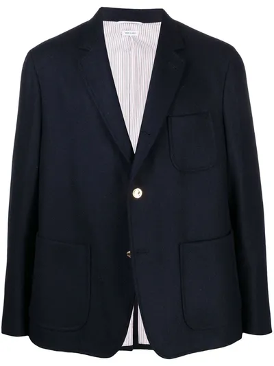 Thom Browne Boxy-fit Single Breasted Blazer In Blue