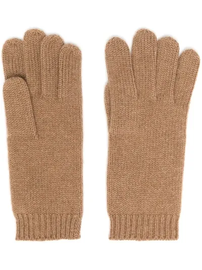 Aspesi Knitted Cashmere Gloves In Neutrals