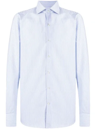 Deperlu Brody Striped Cotton Shirt In White