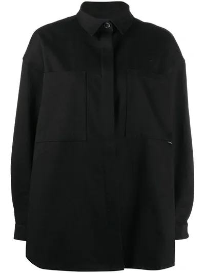 Sunnei Concealed Front Shirt Jacket In Black