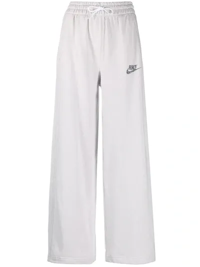 Nike Wide Leg Track Pants In Grey