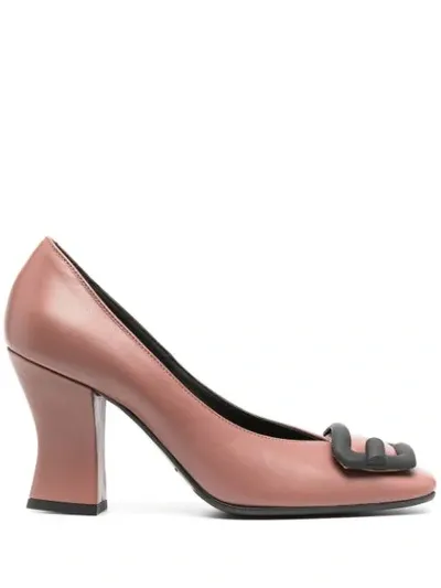 Roberto Festa Square-toe Buckle Pumps In Pink