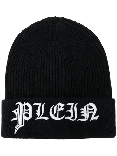 Philipp Plein Embroidered Beanie In Black