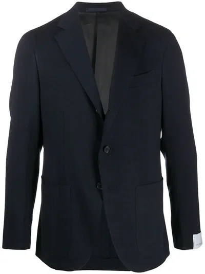 Caruso Single-breasted Wool Blazer In Blue