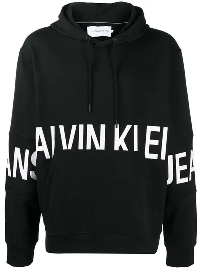 Calvin Klein Jeans Est.1978 Logo Print Hoodie In Black