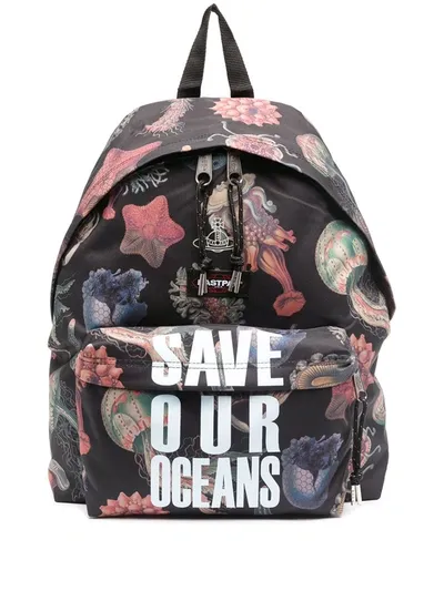 Eastpak Vivienne Westwood 'save Our Oceans' Collaboration Backpack In Black