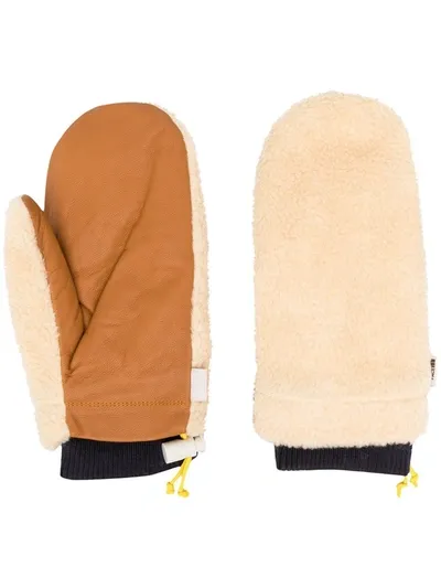 The North Face Faux-shearling Mittens In Neutrals