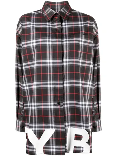 Burberry Logo-print Check-pattern Shirt In Mixed