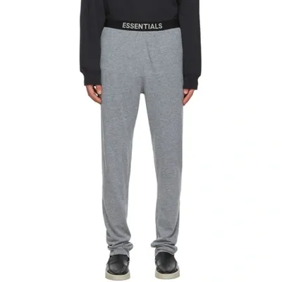 Essentials Grey Jersey Lounge Pants In Dark Heathe