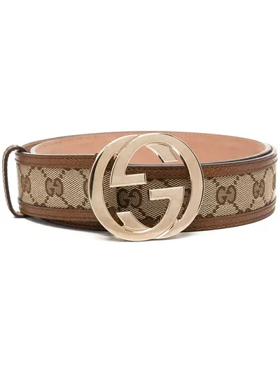 Gucci Signature Buckle Belt In Neutrals