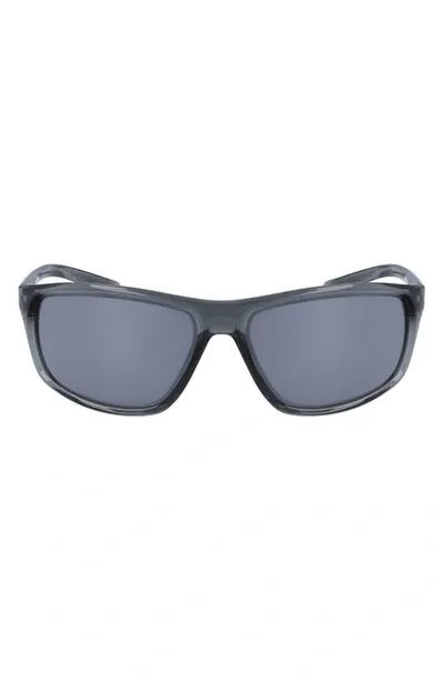 Nike Adrenaline 66mm Rectangular Sunglasses In Grey