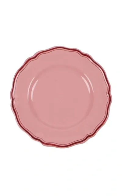 Moda Domus ; Set-of-four Hand-painted Ceramic Salad Plates In Navy,pink