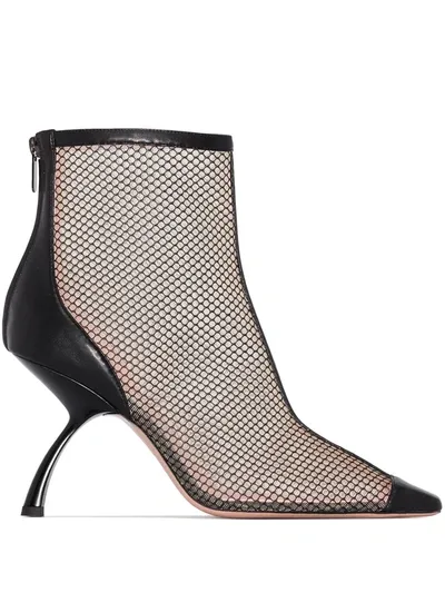 Piferi Merlin 85mm Tilt-heel Mesh Booties In Schwarz