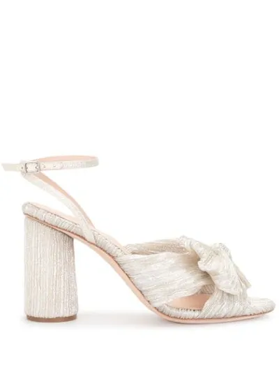 Loeffler Randall Sandalen Camelia Knot Aus Polyesther Beige In Platinum