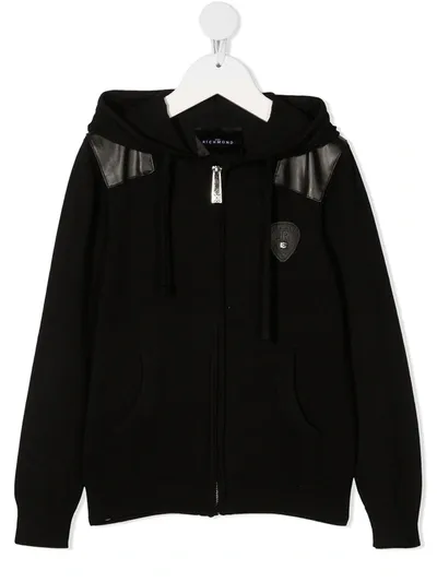 John Richmond Junior Kids' Gambit Panelled Hoodie In Black