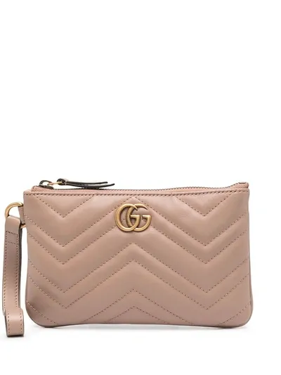 Gucci Gg Marmont Wrist Wallet In Neutrals