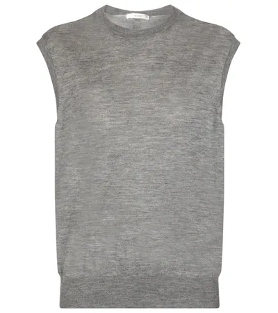 The Row Balham Spring Cashmere Sleeveless Sweater In Medium Grey