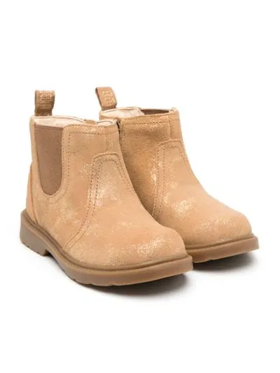 Ugg Kids' Metallic Finish Ankle Boots In Brown