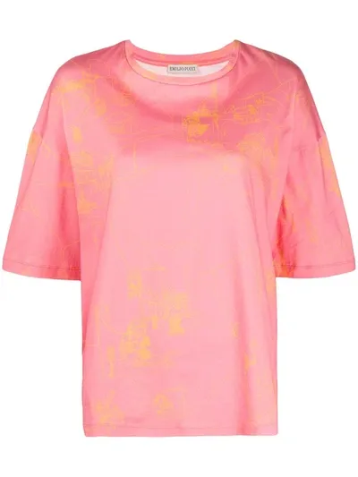 Emilio Pucci Sketch Print T-shirt In Pink