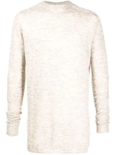 Rick Owens Fine Knit Crew-neck Jumper In Neutrals