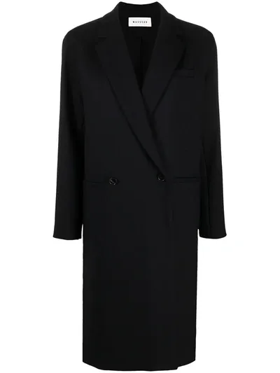 Masscob Double-breasted Midi Coat In Black