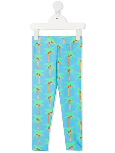 Stella Mccartney Kids' Blue Palm Trees Rash Leggings