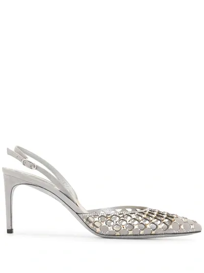 René Caovilla Peonia Slingback Pumps In Grey