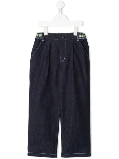 Familiar Kids' Loose Dark-wash Jeans In Blue