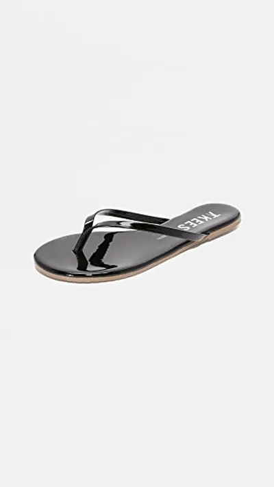 Tkees Glosses Womens Patent Leather Slide Flip-flops In Sable