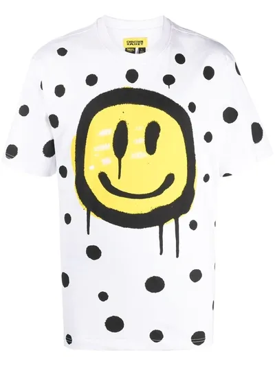 Chinatown Market White Polka Dot T-shirt With Smiley In Black & White